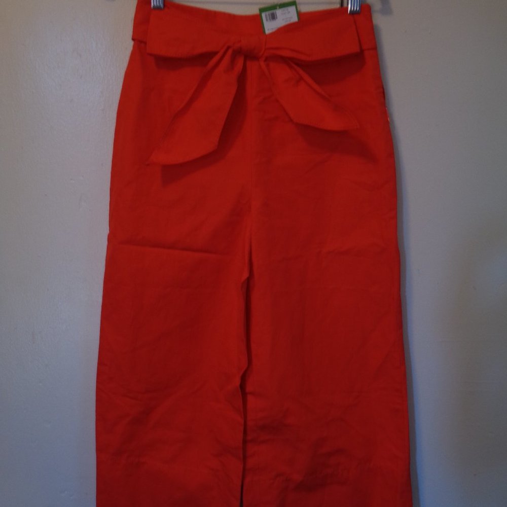 Kate Spade Bright Orange Cotton Linen Culottes - Picture 10 of 12